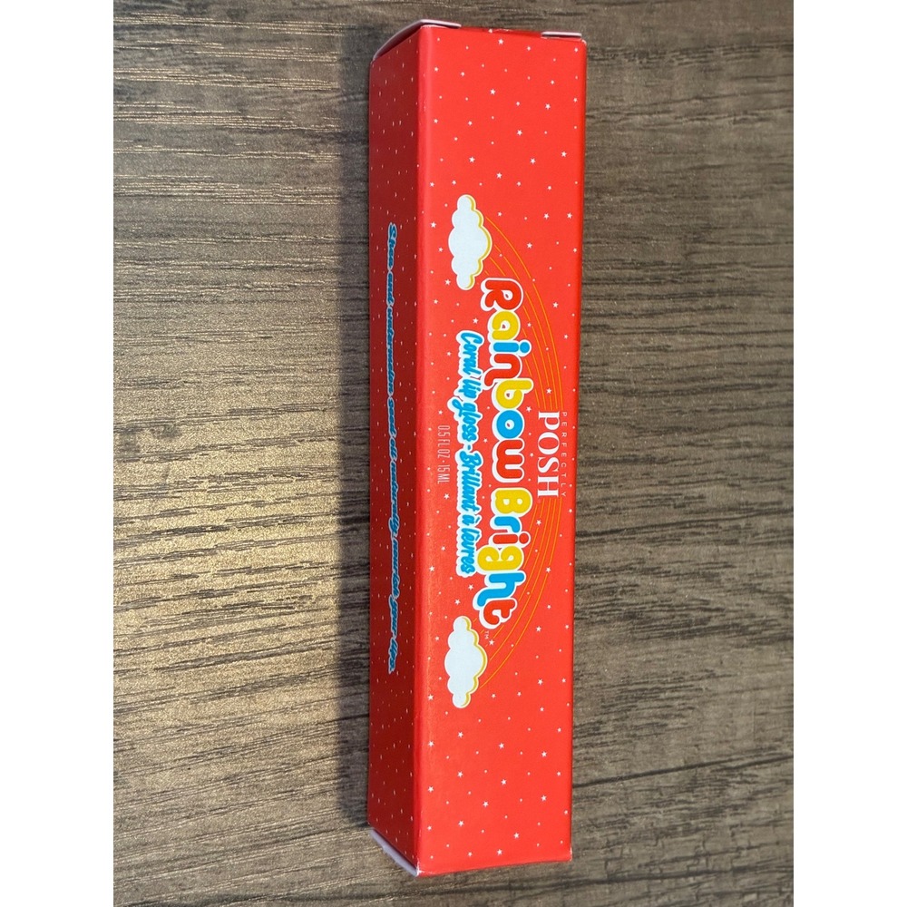 Perfectly Posh Rainbow Bright Coral Lip Gloss 0.5oz Vegan Watermelon Shea LB4125